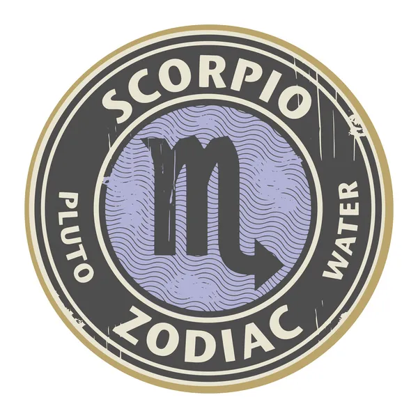 Zodiac Scorpio stamp — Stock Vector