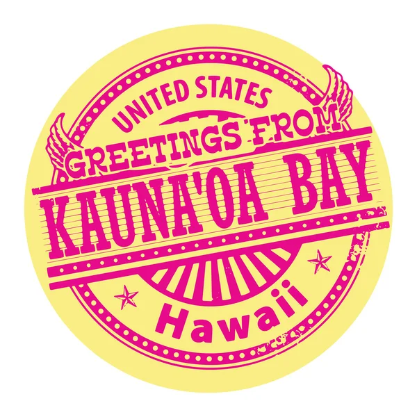 Kauna'oa Bay, Hawaii stamp — Stock Vector
