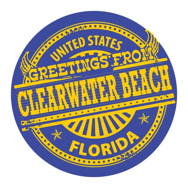 Clearwater Beach, Florida stamp — Stock Vector