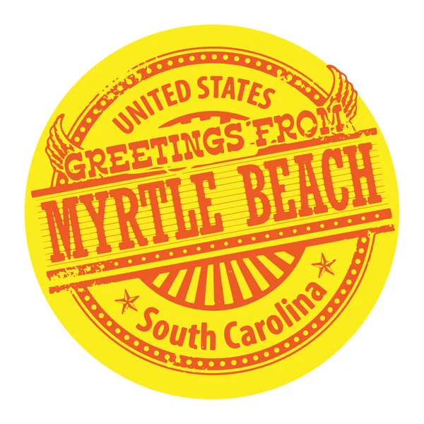 Myrtle Beach, Carolina Selatan cap - Stok Vektor