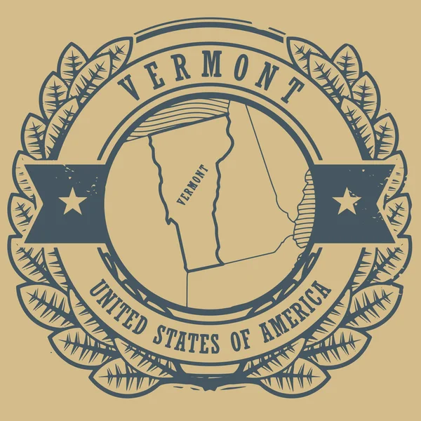 Vermont, USA Briefmarke — Stockvektor