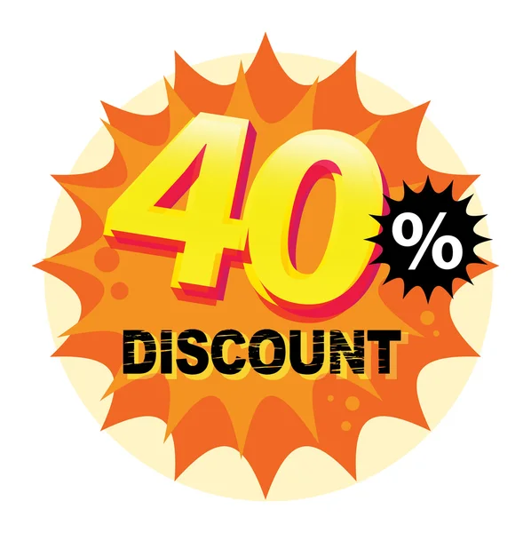 40 percent Discount label — Stock Vector