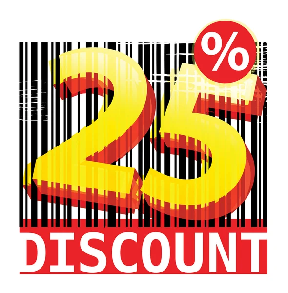 25 percent Discount label — Stock Vector