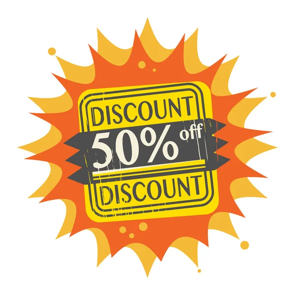 50 percent Off, Discount label — Stock Vector