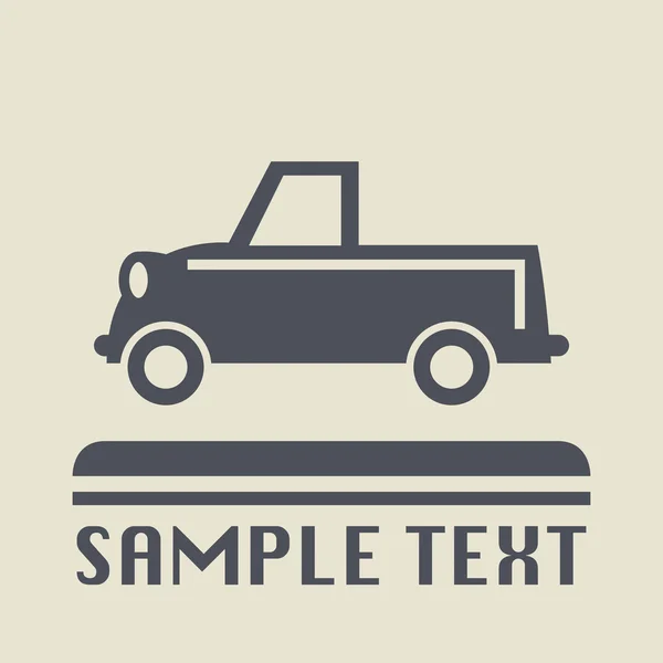 Cabriolet pictogram of teken, vectorillustratie — Stockvector