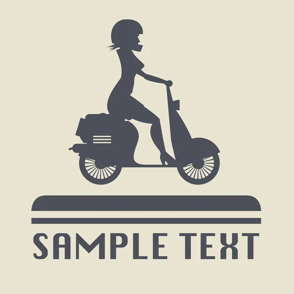Scooter Girl silhouette icon — Stock Vector