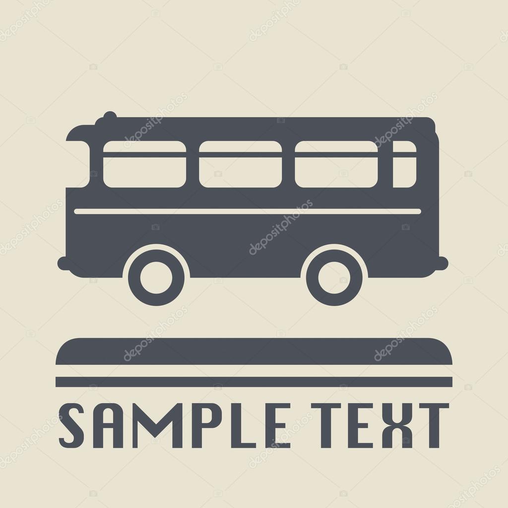 Bus icon or sign, vector illustration