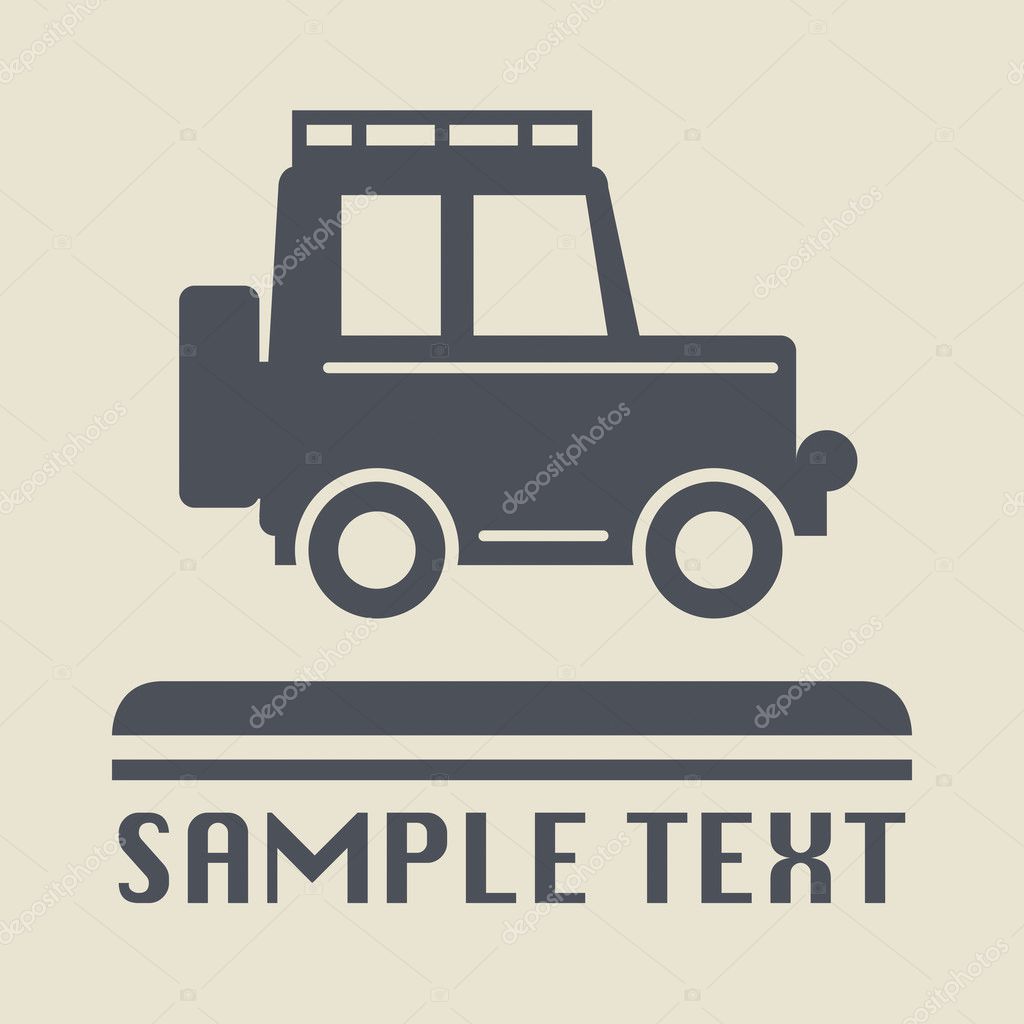 Off-road vehicle icon or sign, vector illustration