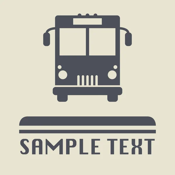 Icona o segno del bus, illustrazione vettoriale — Vettoriale Stock