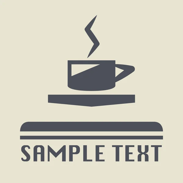 Koffie pictogram of teken, vectorillustratie — Stockvector