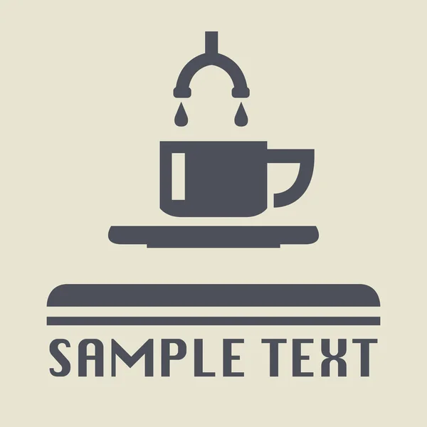 Icono o signo de café, ilustración vectorial — Vector de stock