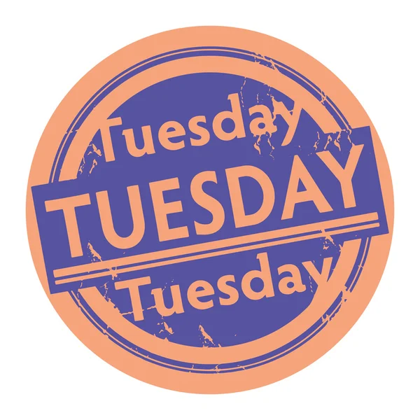 Tuesday written inside the stamp — Stock Vector