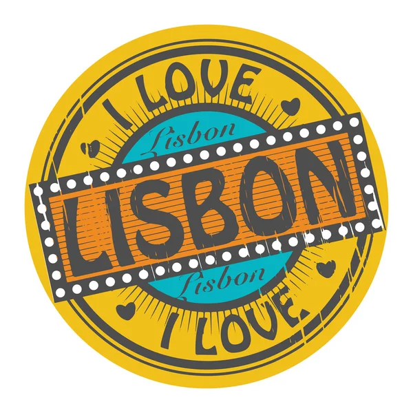 Stamp I Love Lisbon — Stock Vector