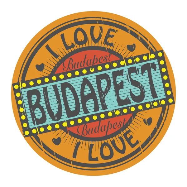 Stamp I Love Budapest — Stock Vector