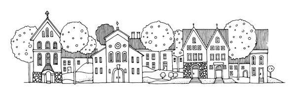 Casa del fumetto, disegnato a mano — Vettoriale Stock