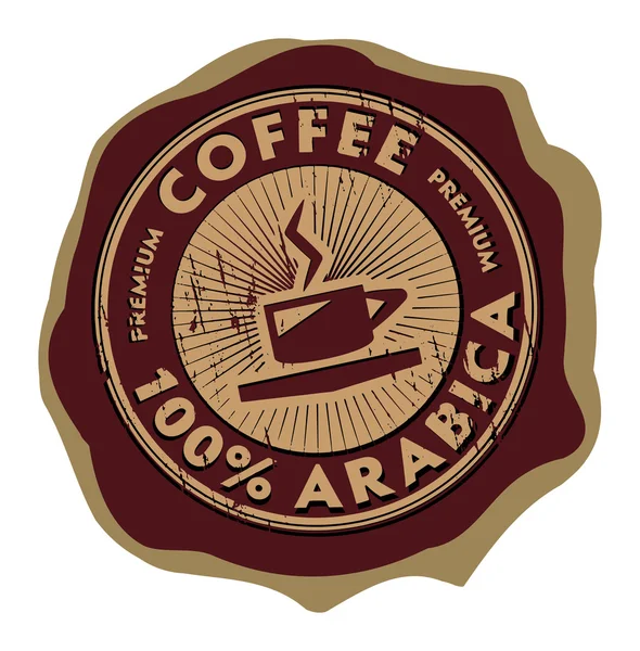 Carimbo Grunge com xícara de café — Vetor de Stock