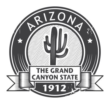 Grunge rubber stamp with name of Arizona clipart