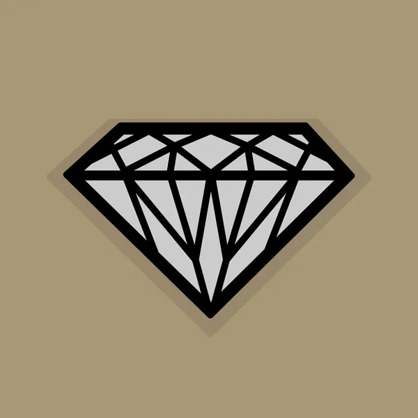 Diamante icona o segno, illustrazione vettoriale — Stockvector