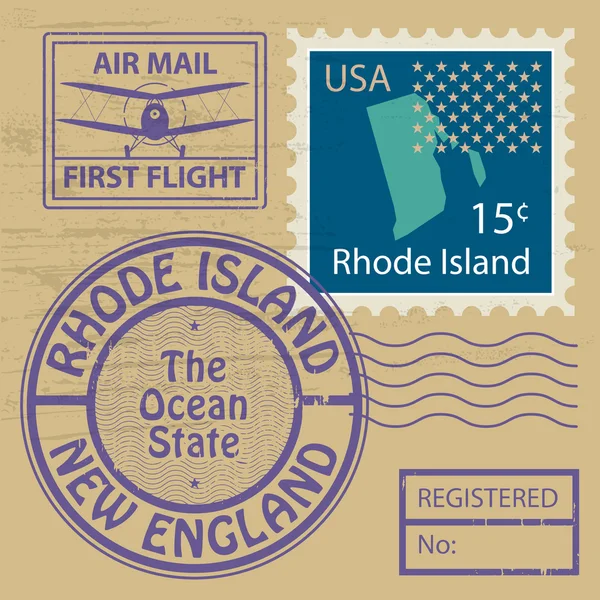 Rubber stempel rhode island — Stockvector