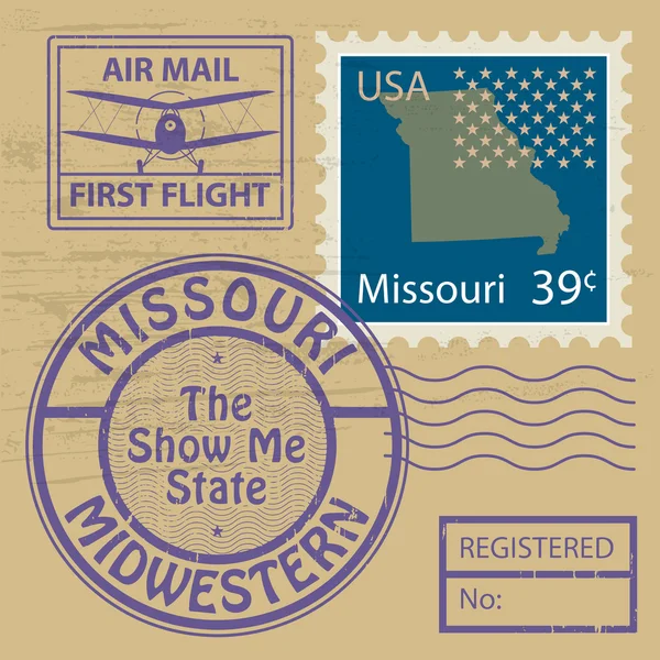 Rubber stempel missouri — Stockvector