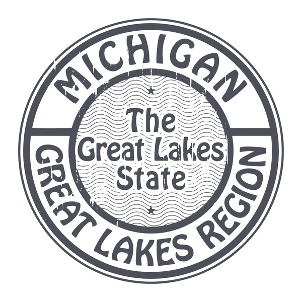 Briefmarke Michigan, große Seenregion — Stockvektor