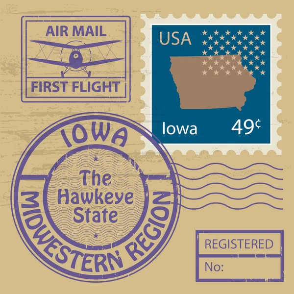 Rubber stamp Iowa — Stock Vector