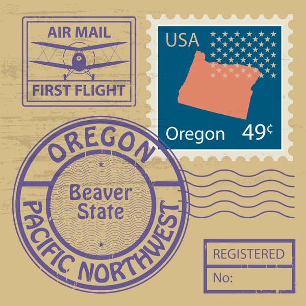 Rubber stempel oregon — Stockvector