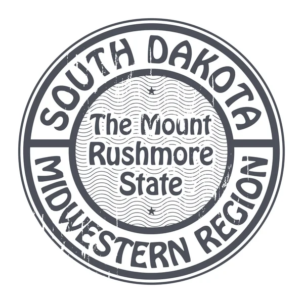 Dakota del Sur, sello de la Región Medio Oeste — Vector de stock