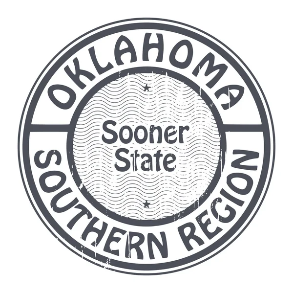 Sello con el nombre de Oklahoma, Región Sur — Archivo Imágenes Vectoriales