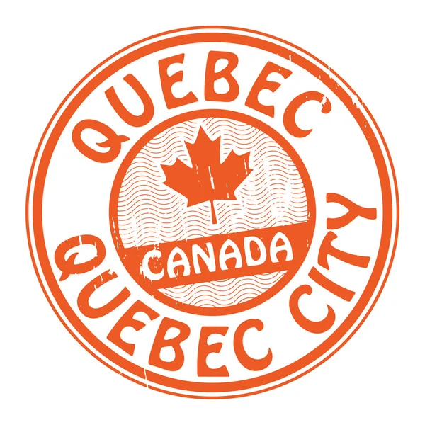 Stamp with name of Canada, Quebec and Quebec City — Stock Vector