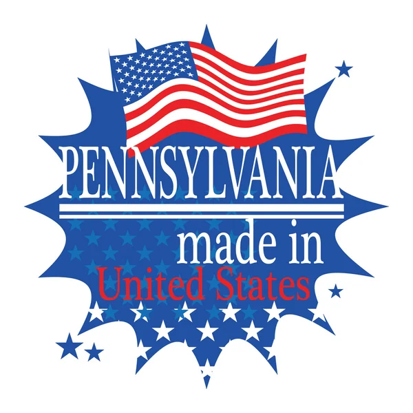 Étiquette Fabriquée en Pennsylvanie — Image vectorielle