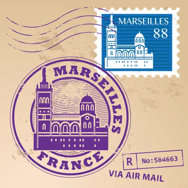 Selo Marselha, França — Vetor de Stock