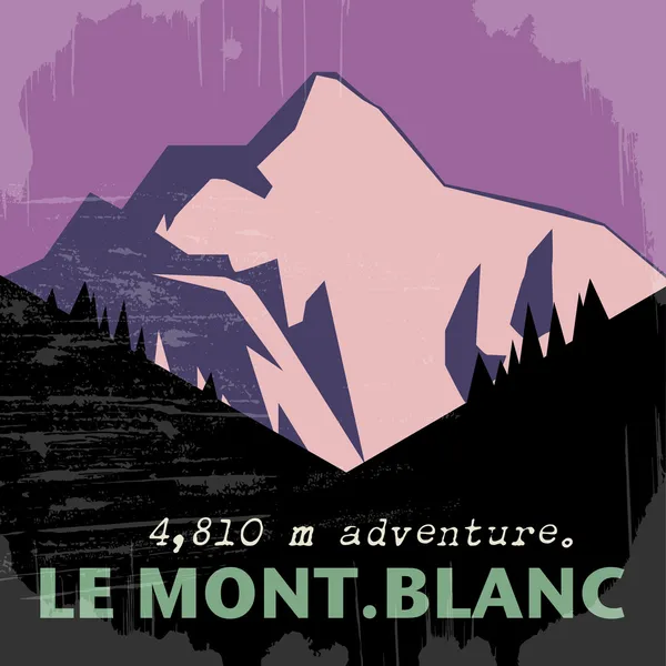 Mont Blanc, montaña en los Alpes — Archivo Imágenes Vectoriales