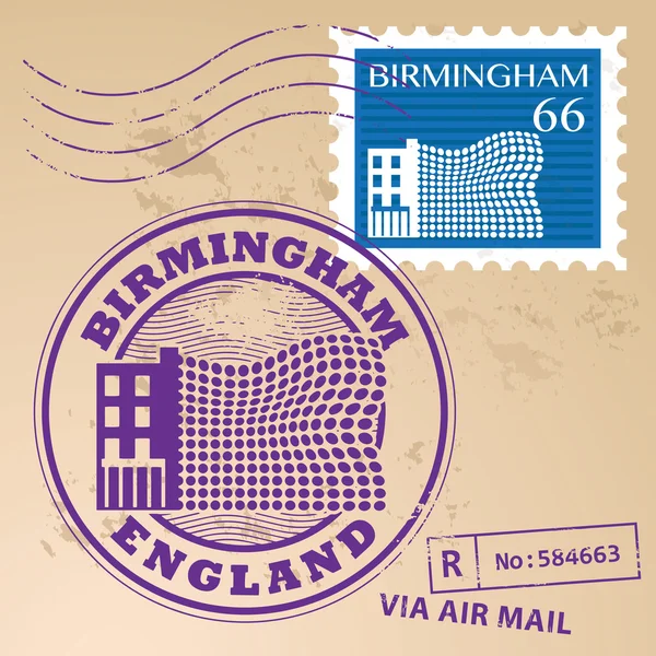 Stamp Birmingham, England — Stock Vector