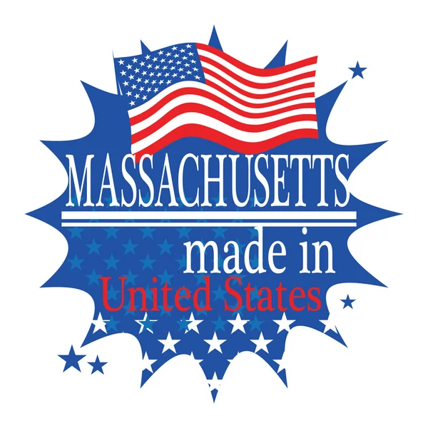 Hecho en Massachusetts — Archivo Imágenes Vectoriales