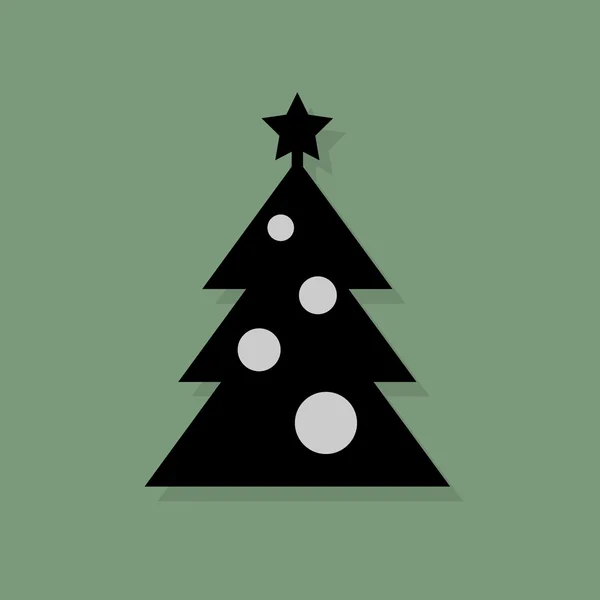 Árbol de Navidad icono o signo — Vector de stock