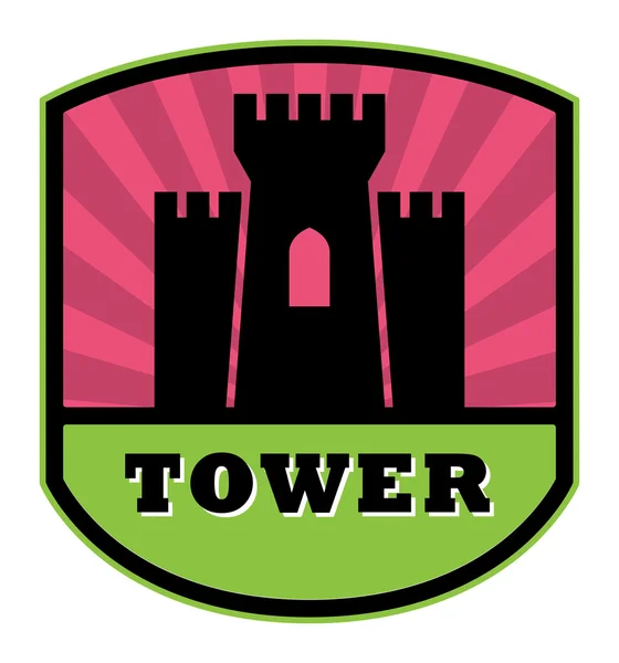 Tower label — Stock Vector