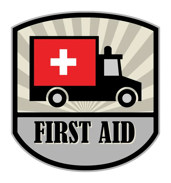 First Aid label — Stock Vector