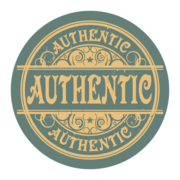 Grunge selo de ouro de borracha com a palavra Authentic — Vetor de Stock