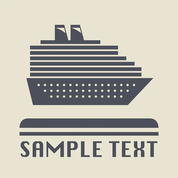 Výletní loď ikonu nebo označení — Stockový vektor