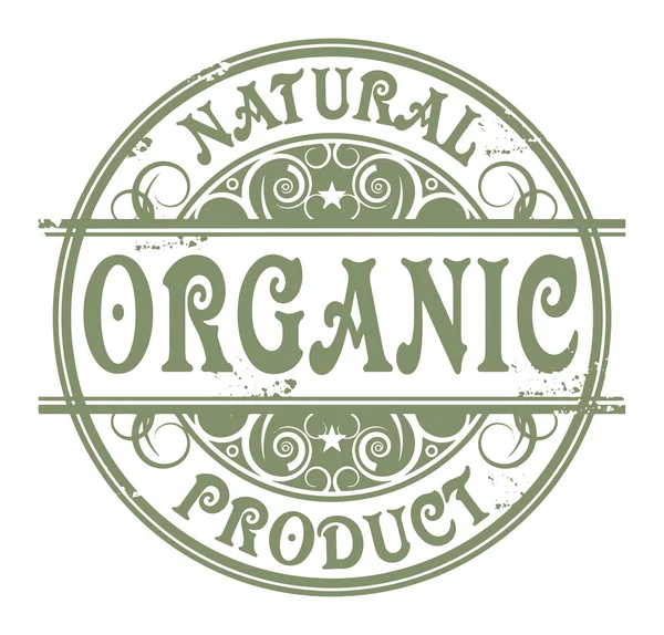 Granica pieczątka z wyrazów organicznych, naturalny produkt — Wektor stockowy