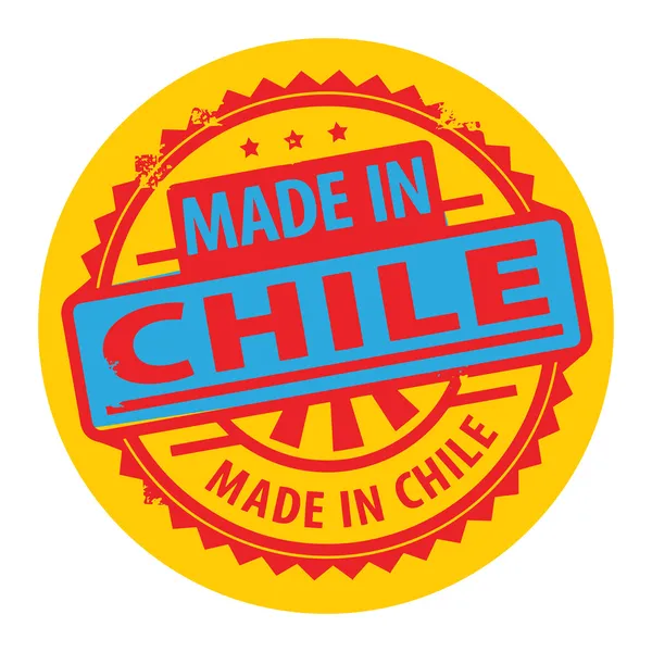 Timbre abstrait en caoutchouc grunge avec le texte Made in Chile — Image vectorielle