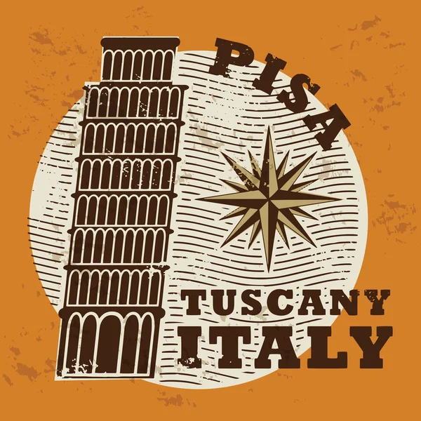 Stempel instellen met woorden pisa, Toscane, Italië binnen — Stockvector