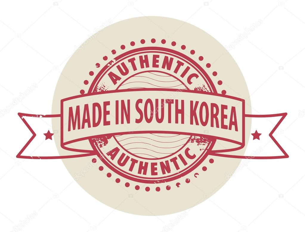 Stamp with the text Authentic, Made in South Korea