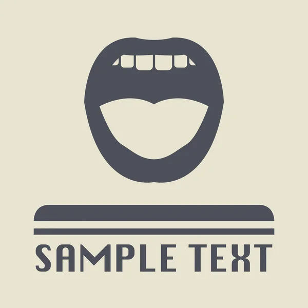 Mouth icon or sign — Stock Vector