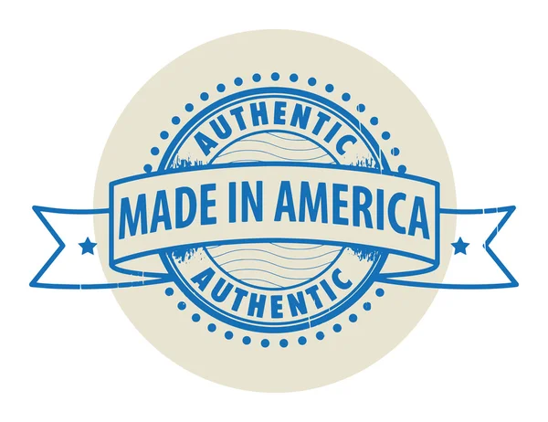 Grunge rubber stamp with the text Authentic, Made in America — Stock Vector