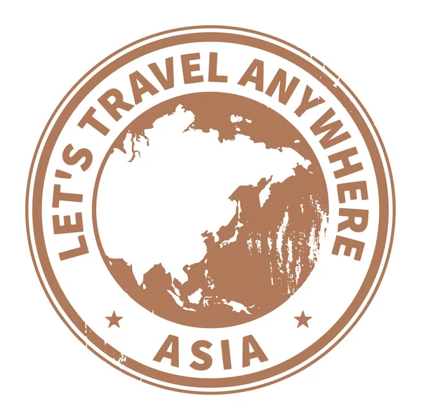 Sello de goma grunge con el texto Travel Asia — Archivo Imágenes Vectoriales