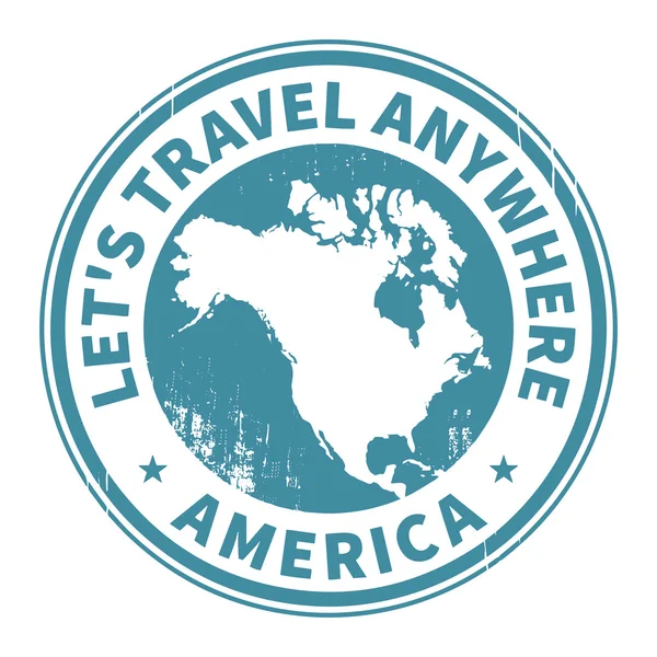 Грубая печать с текстом Travel North American — стоковый вектор