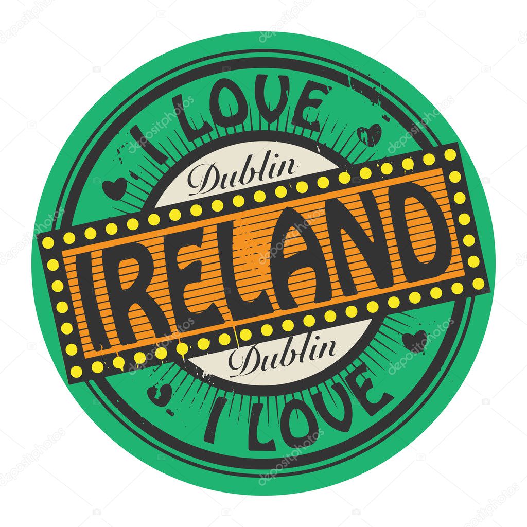 Grunge color stamp with text I Love Ireland inside — Stock Vector © _fla 36654259