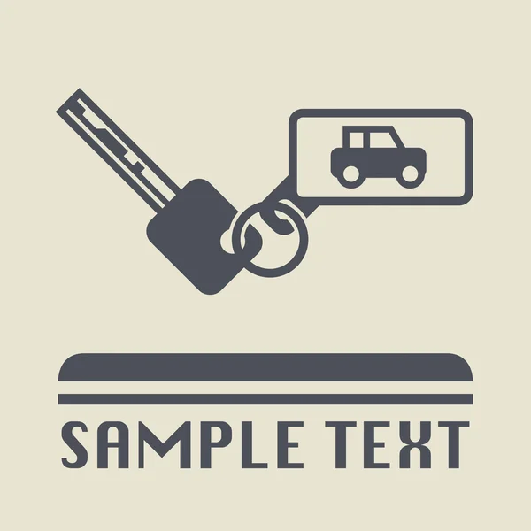 Icône ou signe clés de voiture — Image vectorielle